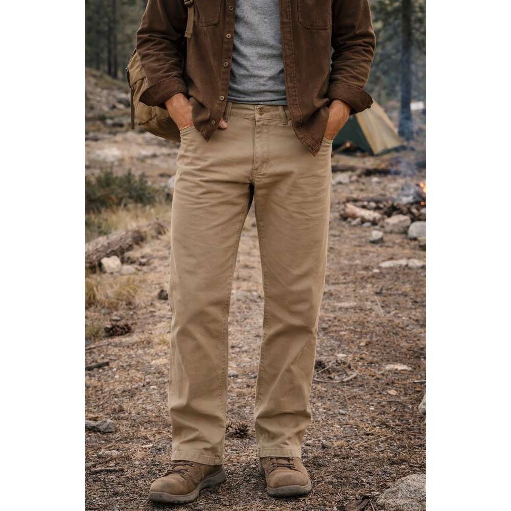 Patagonia Men's Workwear Pants 33 Long Khaki Organic Cotton Cargo Pocket Outdoor